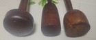 3 Antique Hand Turned   Handmade Black Walnut Potato Or Fruit Mashers Very Nice