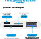 Lightning To Sd Card Reader - 4 In 1 Memory Card Adapter For Iphone With Usb Fem