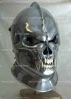 Steel Medieval Demonic Face Helmet Battle-ready Medieval Knight Helmet 18 Gauge