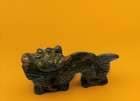 Unakite Feng Shui Pi Xiu Stone Carved Natural Carving Green Pink Mini Fetish Dog
