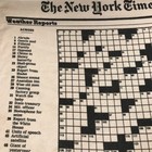 Vintage 70s New York Times Crossword Puzzle Beach Bath Towel Gramercy Intl Cream