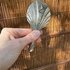 Vintage Silver Plated Art Deco Style Shell Pocket   Miniature Mirror 5 Inches