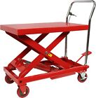 1100lbs Hydraulic Lift Table Cart Platform Double Scissor Lift Table   4 Wheels