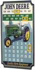 John Deere Calendar - Vintage Embossed Metal John Deere Sign