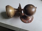 One Odd   Pair Of Old Vintage Antique Brass Door Handles Ornate Knobs