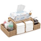Large Wicker Diaper Caddy Organizer  Detachable Modular Changing Table