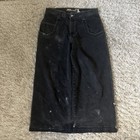 Vintage 90   s Jnco Slug Black Denim Embroidered Jeans Y2k Rare Men   s Size 36 30
