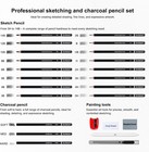 Professional Sketch Pencil Set 24 Piece For Artists Free Shipping