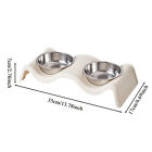 Stainless Steel Elevated Double Pet Feeder Dog Cat Water   Food Dish W  Stand 