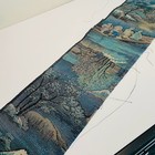 Under Mt  Fuji  c 7x55 Vintage Japanese Hand Wove Pongee Silk Kimono Fabric Tj54