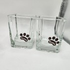 Set Of 4 - Vintage 1989 Early Times Distillery Square Whiskey Glass W paw Print