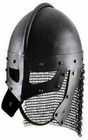 Wearable Black Viking Helmet  Medieval Chain Mail  Battle Ready