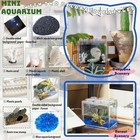 Small Betta Fish Tank Mini Sea Monkey Tank Aquarium Kit With Gravel   Backgro   