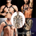 Male Pu Leather Harness Adjustable Body Chest Harness Strap Punk Rave Costumes