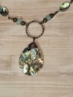 2-piece Set Made With Abalone Shell  Amazonite And Antique Bronze Findings