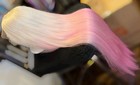 32 Inch  What Wigz Brand  Beautiful  Ash Blonde With Pink Ends human Hair Wig 