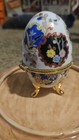 Vintage Porcelain Egg Trinket Box  Lot Of 2  Gold Hinged  3 Footed  Pre-owned 