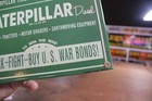 Rare Caterpillar Tractor Buy War Bond Porcelain Metal Sign D9 Dozer Construction