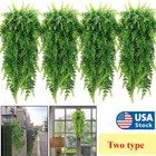 4pcs Artificial Hanging Plants Fake Boston Ferns Wall Home Garden Outdoor Decor