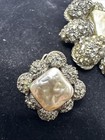 Vintage Kramer Gold Tone Rhinestone Brooch And Clip Earrings Set