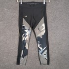 Under Armour Womens Compression Leggings Black Gray Geometric Ankle 1305968 Md