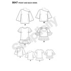Simplicity 8647 Misses Tops Sewing Patterns Sizes 10-18 New 