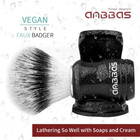 Synthetic Badger Shaving Brush With Black Holder Stand resin Handle Foam Brush 2