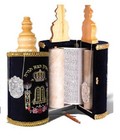 Judaica Beautiful Sefer Torah Scroll Hebrew Jewish Holy Bible 46 Cm Pointer Yad