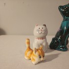Vtg Bc China Porcelain White Persian Cat Figurines Kitty Lot Of 7