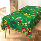 Christmas Tablecloth Green Elf Winter Holiday Birthday Party 60    84    