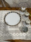 Rare Antique Nippon Hand-painted Moriage Imari-style 5-piece Condiment Set