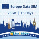 15-day Europe Sim Card   25gb 5g 4g Lte High-speed Data   Prepaid   Refillable
