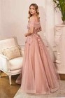 Elegant Party Evening Gown A-line Prom Wedding Zip Cubic Floral Floor Length