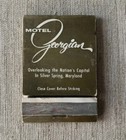 Maryland Dc Georgian Motel Historic Vintage Matchbook Cover  