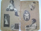 Antique 1910s Handmade Scrapbook Album Children Ads Ephemera Gold Dust Fairbank