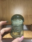Star Blue Aqua Glass Insulator  Nice Bubbly Top   Scuffs And Scratches 