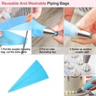 6 Pieces Reusable Silicone 12 Inches Icing Tips Pastry Piping Bags Cookies Cake