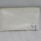 First Union National Bank Cash Deposit Bag White W  Green Vinyl Zipper Vintage