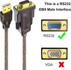 Usb To Rs232 Adapter With Ftdi Chipset  6ft Usb 2 0 Male To Rs232 Female Db9