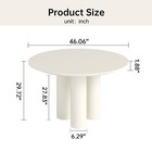 White 46  Round Dining Table  Modern Kitchen Table  Small End Table