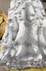 Real Rabbit Fur Throw Blanket Patchwork Skin Fur Rug 42  X 22  Pelz Leather Pelt