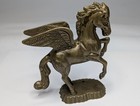 Vtg Brass Pegasus Figurine Winged Horse Mythical Sculpture Rearing 5 