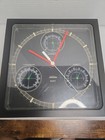 Vintage Sunbeam Wall Clock Weather Station Barometer Thermometer Humidity Tested