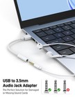 Usb To 3 5mm Audio Jack Adapter Aux External Stereo Sound Card 2 Pcs