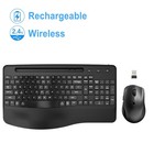 Wireless Keyboard And Mouse Quiet Combo Usb Ergonomic Full-sized Rechargable
