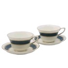 Royal Worcester Belvoir Blue Demitasse Set Of 4 Pcs Cup   Saucer Vtg