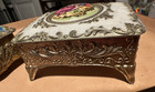 Vintage Trinket Boxes Jewelry Keepsake Boxes Lot Of 2 Courting Couple Made Japan