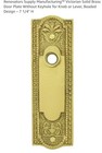     Victorian Solid Brass Door Plate Without Keyhole For Knob Or Lever  Beaded    