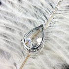 3ct Pear Cut Lab Created Women Solitaire Pendant Chain 18  14k White Gold Plated