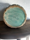 Vintage Nelson Mccoy Pottery Planter With A Fish Scale Design In An Aqua Glaze 